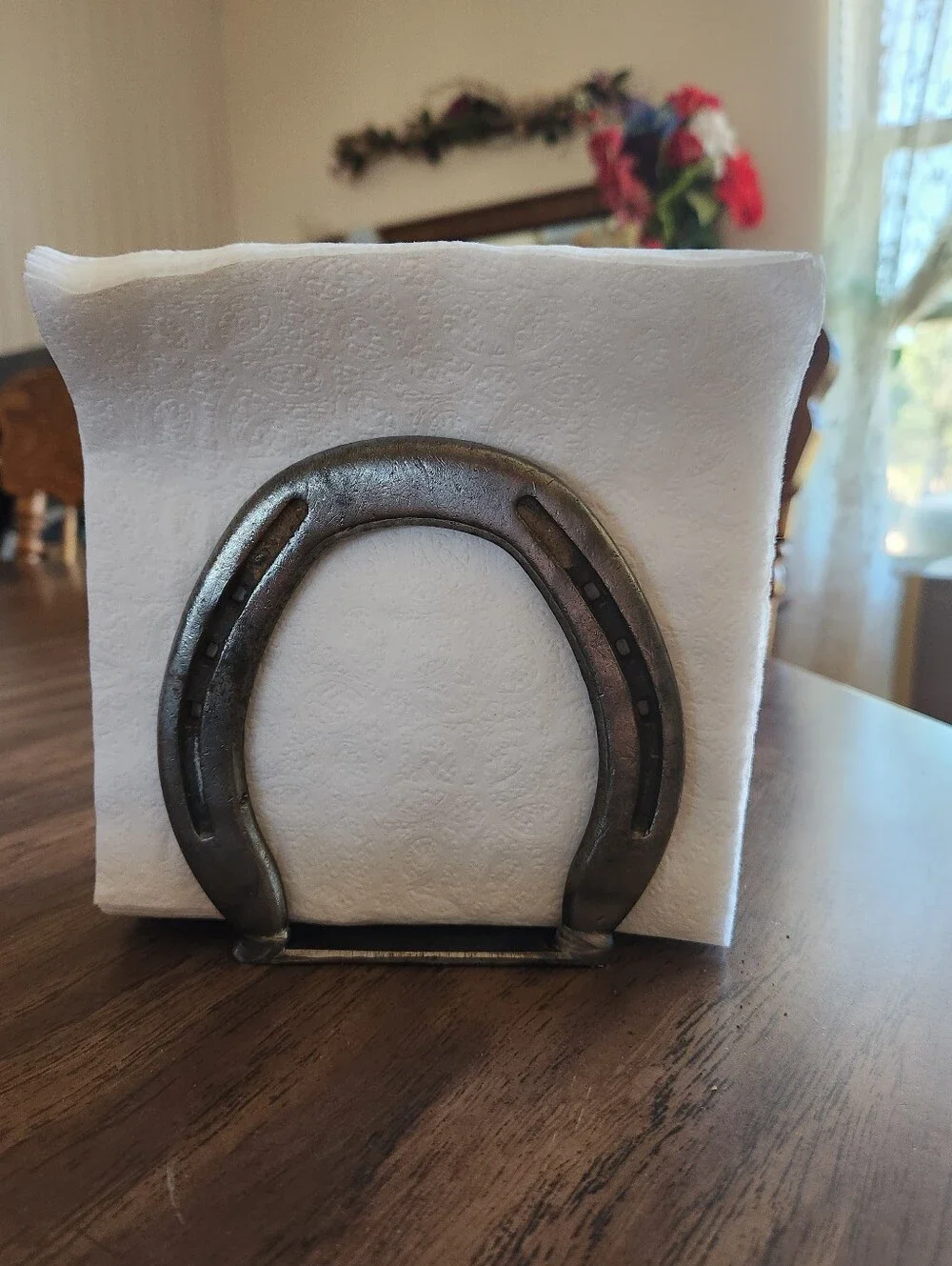 Rustic Horseshoe Napkin Holder - Black